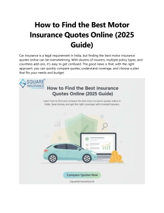 How to Find the Best Motor Insurance Quotes Online