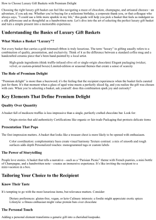 How to Choose Luxury Gift Baskets with Premium Delight