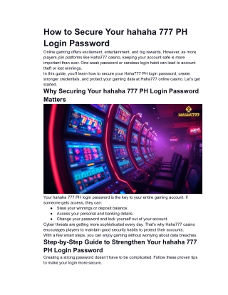 hahaha 777 PH Login Password