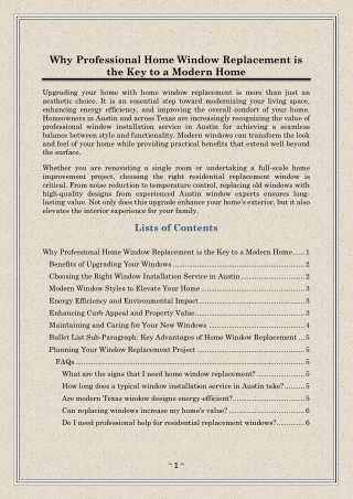 Professional Window Replacement for a Modern Home