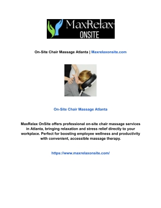 On‑Site Chair Massage Atlanta | Maxrelaxonsite.com