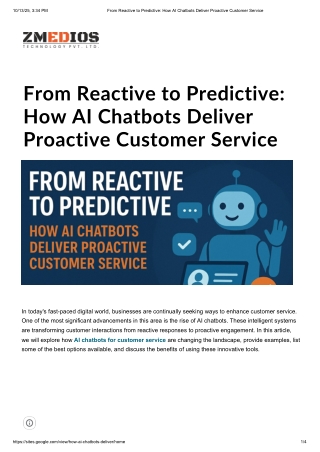 From Reactive to Predictive: How AI Chatbots Deliver Proactive Customer Service