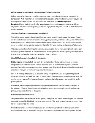 BK33wingame in Bangladesh – Discover Real Online Casino Fun