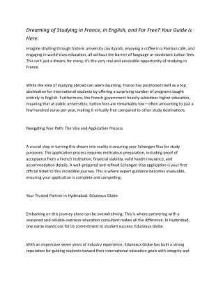 Dreaming of Studying in France