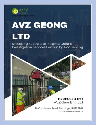 Unlocking Subsurface Insights Ground Investigation Services London by AVZ GeoEng