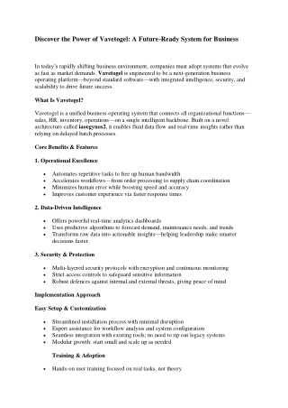 Discover the Power of Vavetogel A Future-Ready System for Business