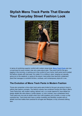 Stylish Mens Track Pants That Elevate Your Everyday Street Fashion Look