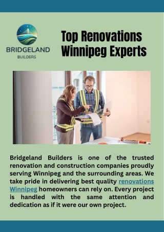 Top Renovations Winnipeg Experts | Bridgeland Builders