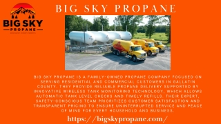 Dependable Propane Delivery Gallatin County by Big Sky Propane