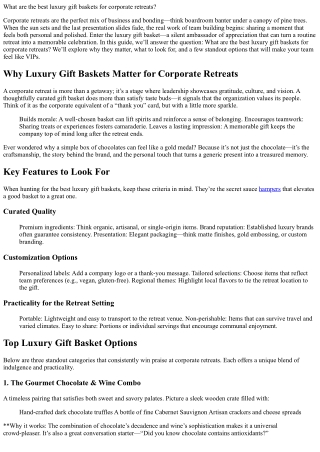 What are the best luxury gift baskets for corporate retreats?