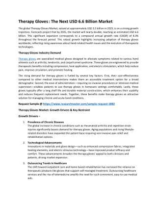 Therapy Gloves Market Growth, Analysis up to 2035