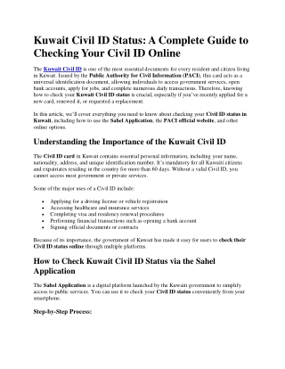 Kuwait Civil ID Status