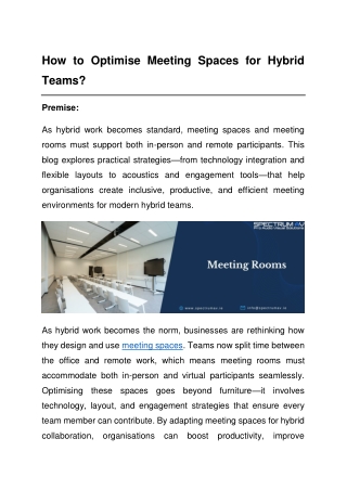 How to Optimise Meeting Spaces for Hybrid Teams.docx