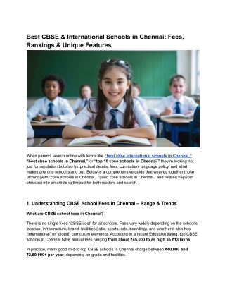 Best CBSE & International Schools in Chennai_ Fees, Rankings & Unique Features