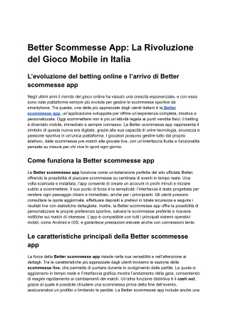 better scommesse app