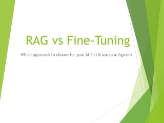 RAG vs Fine-Tuning