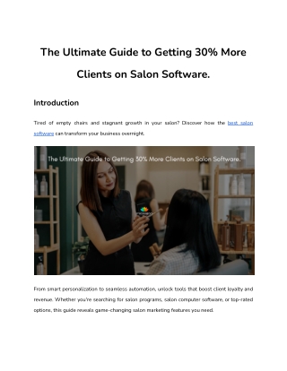 Scale Your Salon with Data-Driven Client Retention