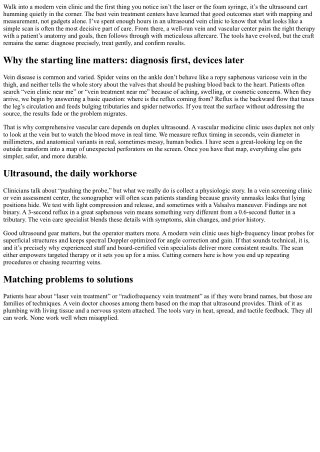 Modern Vein Clinic Tools: Ultrasound, Ablation, and More