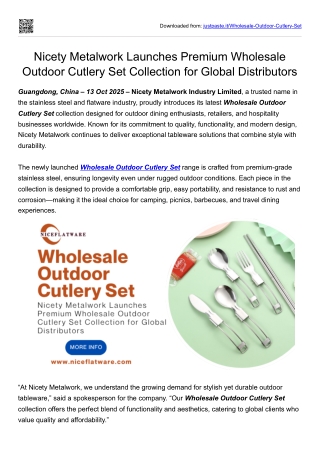 Premium Wholesale Outdoor Cutlery Set | Nicety Metalwork Industry Limited