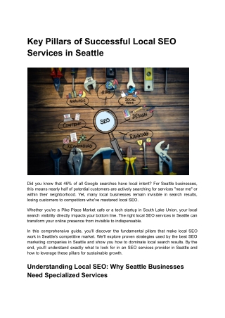 Key Pillars of Successful Local SEO Services in Seattle