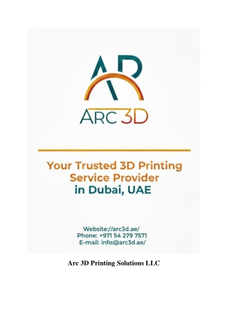 Professional 3D Printing Service Provider in Dubai UAE