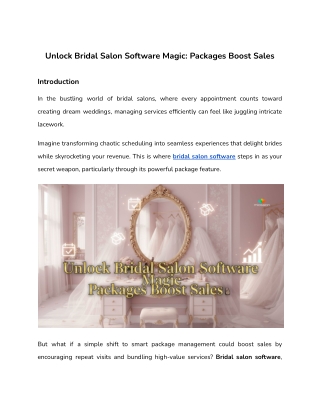 Unlock Bridal Salon Software Magic_ Packages Boost Sales
