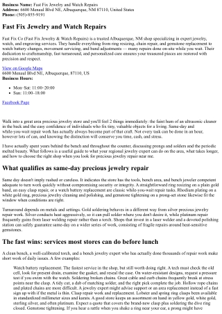 From Ring Resizing to Rhodium Plating: Your Local Same‑Day Jewelry Repair Work G