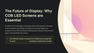COB LED Screens: Definition, Benefits, and Purchase Guide