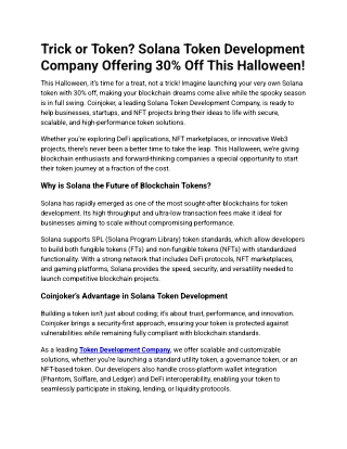 Trick or Token_ Solana Token Development Company Offering 30% Off This Halloween!