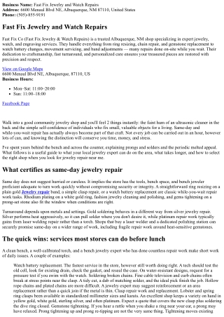 From Ring Resizing to Rhodium Plating: Your Regional Same‑Day Jewelry Repair Gui