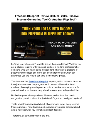 What I Learned After Using Freedom Blueprint for a Month