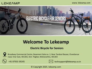 Electric Bicycle for Seniors