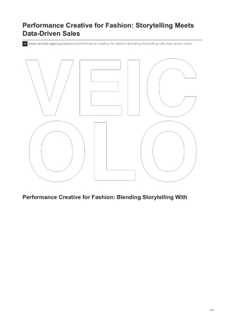 Performance Creative for Fashion: Blending Storytelling With Data-Driven Sales