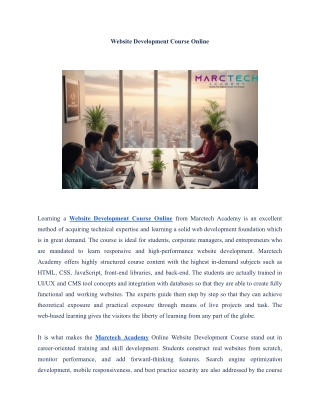 Website Development Course Online | Marctech Academy