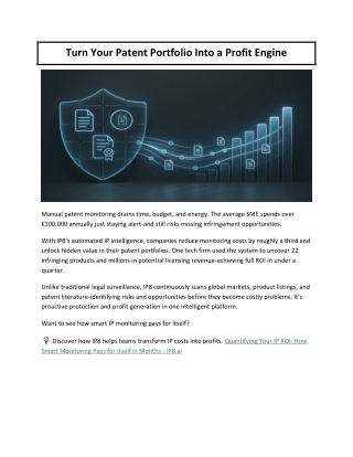 Your Patent Portfolio Into a Profit Engine