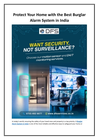 Best Burglar Alarm System in India for Home | Intruder & Intrusion Alarm Systems