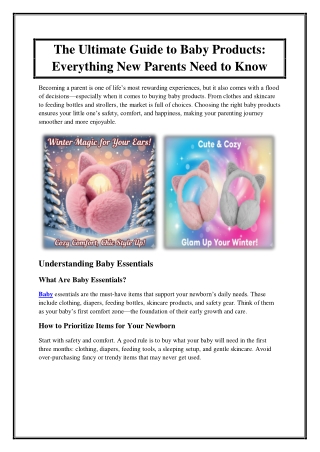 The Ultimate Guide to Baby Products Everything New Parents Need to Know