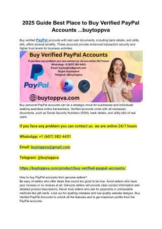 2025 Guide Best Place to Buy Verified PayPal Accounts