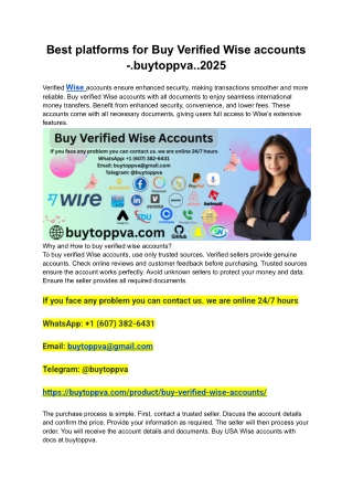 Best platforms for Buy Verified Wise accounts -.buytoppva..2025
