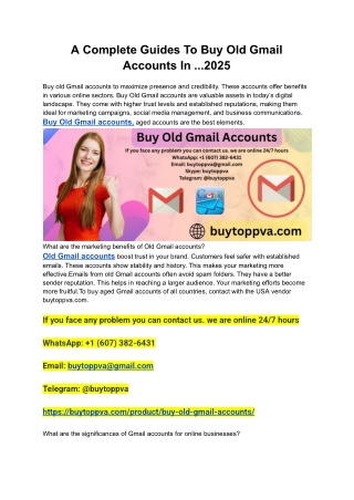 A Complete Guides To Buy Old Gmail Accounts In ...2025