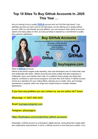 Top 10 Sites To Buy Github Accounts In..2025 This Year …