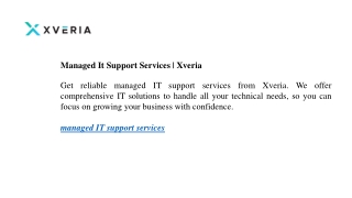 Managed It Support Services  Xveria