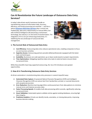 Can AI Revolutionize the Future Landscape of Outsource Data Entry Services_