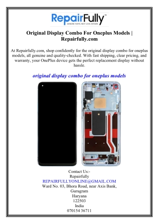 Original Display Combo For Oneplus Models Repairfully.com
