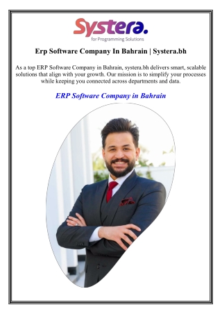 Erp Software Company In Bahrain Systera.bh