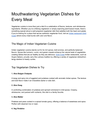 Mouthwatering Vegetarian Dishes for Every Meal