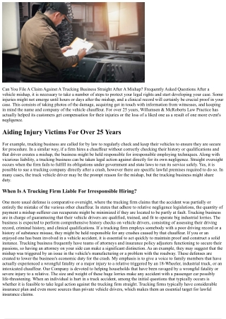 Can You File A Claim Against A Trucking Firm Straight After An Accident? Faqs