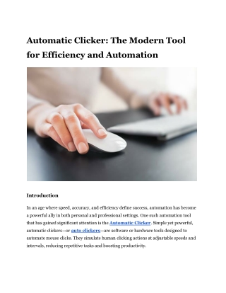 Automatic Clicker_ The Modern Tool for Efficiency and Automation