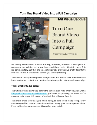 Turn One Brand Video Into a Full Campaign