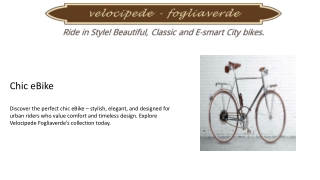 Retrostyle ebike